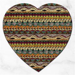 Aztec Pattern Ethnic Jigsaw Puzzle (heart) by BangZart