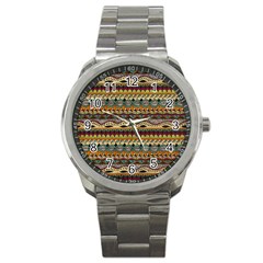 Aztec Pattern Ethnic Sport Metal Watch by BangZart