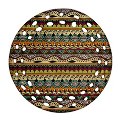 Aztec Pattern Ethnic Round Filigree Ornament (two Sides) by BangZart