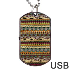 Aztec Pattern Ethnic Dog Tag Usb Flash (one Side) by BangZart