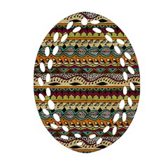 Aztec Pattern Ethnic Oval Filigree Ornament (two Sides) by BangZart