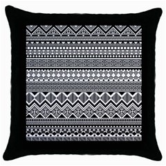 Aztec Pattern Design Throw Pillow Case (black) by BangZart