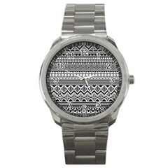 Aztec Pattern Design Sport Metal Watch by BangZart