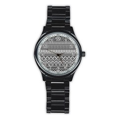 Aztec Pattern Design Stainless Steel Round Watch by BangZart