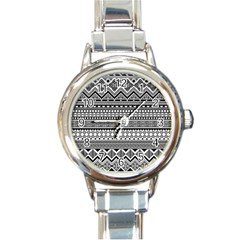 Aztec Pattern Design(1) Round Italian Charm Watch by BangZart