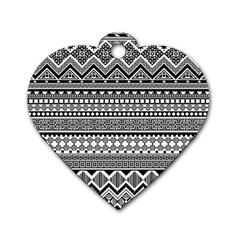 Aztec Pattern Design(1) Dog Tag Heart (one Side) by BangZart