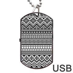 Aztec Pattern Design(1) Dog Tag Usb Flash (two Sides) by BangZart