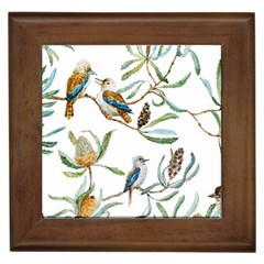 Australian Kookaburra Bird Pattern Framed Tiles