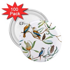 Australian Kookaburra Bird Pattern 2 25  Buttons (100 Pack)  by BangZart