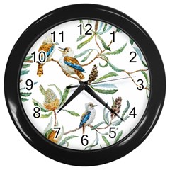 Australian Kookaburra Bird Pattern Wall Clocks (black) by BangZart