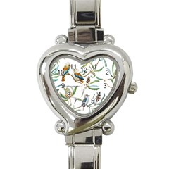 Australian Kookaburra Bird Pattern Heart Italian Charm Watch by BangZart