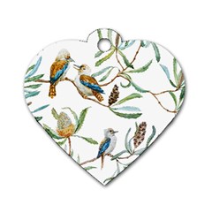 Australian Kookaburra Bird Pattern Dog Tag Heart (one Side) by BangZart