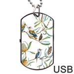 Australian Kookaburra Bird Pattern Dog Tag USB Flash (Two Sides) Back