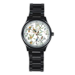 Australian Kookaburra Bird Pattern Stainless Steel Round Watch by BangZart