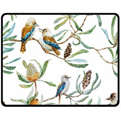 Australian Kookaburra Bird Pattern Double Sided Fleece Blanket (medium) 