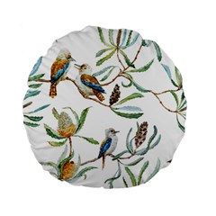 Australian Kookaburra Bird Pattern Standard 15  Premium Flano Round Cushions by BangZart