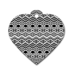 Aztec Design  Pattern Dog Tag Heart (one Side) by BangZart