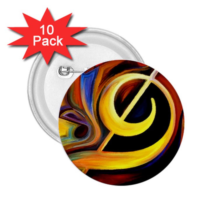 Art Oil Picture Music Nota 2.25  Buttons (10 pack) 