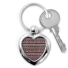 Aztec Pattern Art Key Chains (heart)  by BangZart