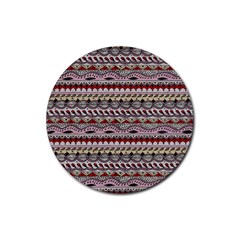 Aztec Pattern Art Rubber Coaster (round)  by BangZart