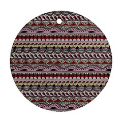 Aztec Pattern Art Round Ornament (two Sides) by BangZart