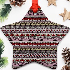 Aztec Pattern Art Star Ornament (two Sides) by BangZart