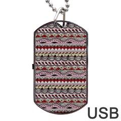 Aztec Pattern Art Dog Tag Usb Flash (two Sides) by BangZart