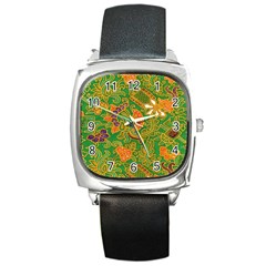 Art Batik The Traditional Fabric Square Metal Watch by BangZart