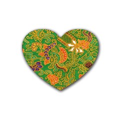 Art Batik The Traditional Fabric Heart Coaster (4 Pack)  by BangZart