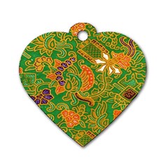 Art Batik The Traditional Fabric Dog Tag Heart (one Side) by BangZart