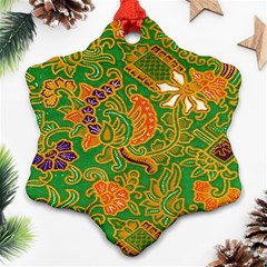 Art Batik The Traditional Fabric Snowflake Ornament (two Sides) by BangZart