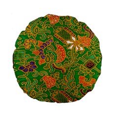 Art Batik The Traditional Fabric Standard 15  Premium Flano Round Cushions by BangZart