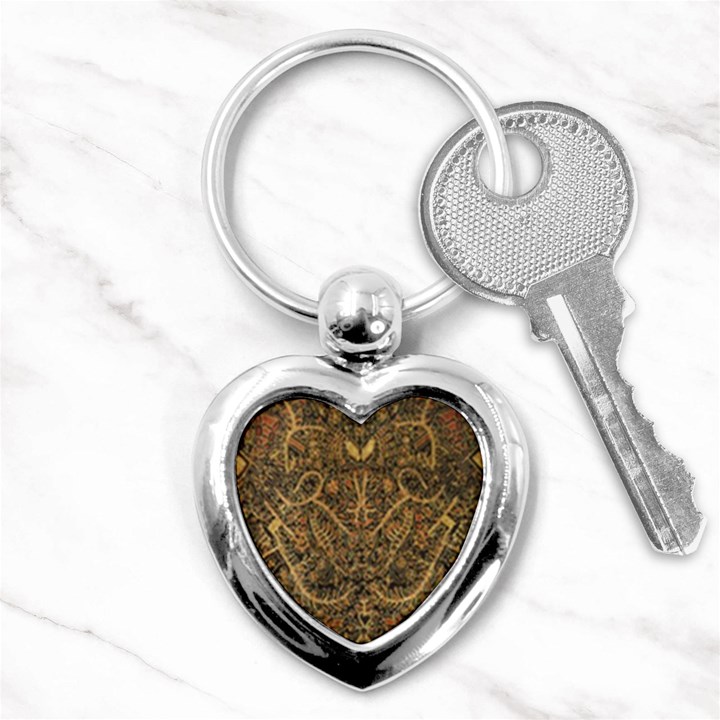 Art Indonesian Batik Key Chains (Heart) 