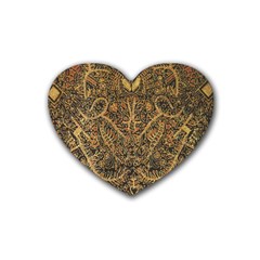 Art Indonesian Batik Rubber Coaster (heart)  by BangZart