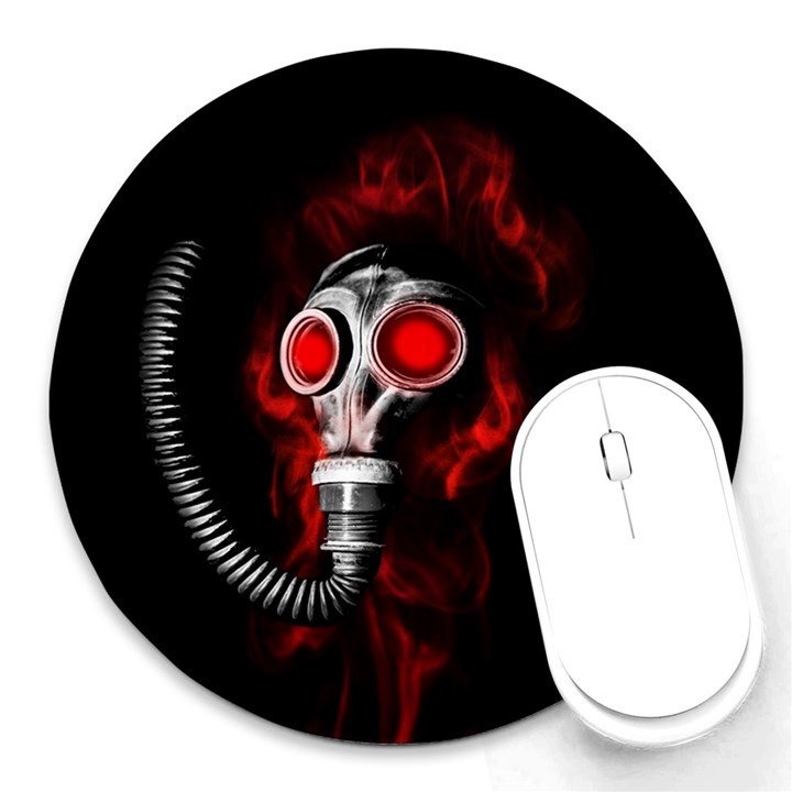 Gas mask Round Mousepads