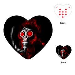 Gas Mask Playing Cards (heart)  by Valentinaart