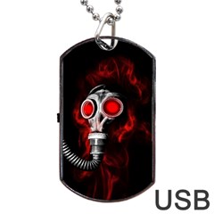 Gas Mask Dog Tag Usb Flash (one Side) by Valentinaart