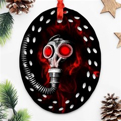 Gas Mask Oval Filigree Ornament (two Sides) by Valentinaart