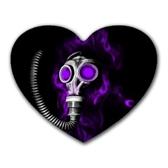 Gas Mask Heart Mousepads by Valentinaart