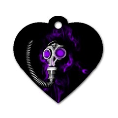 Gas Mask Dog Tag Heart (two Sides) by Valentinaart