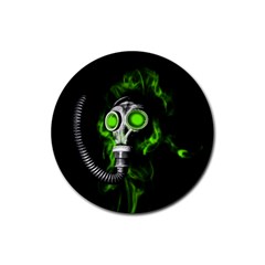 Gas Mask Rubber Coaster (round)  by Valentinaart