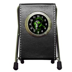 Gas Mask Pen Holder Desk Clocks by Valentinaart