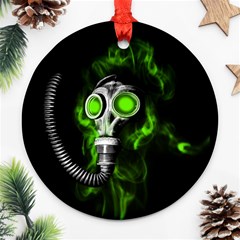 Gas Mask Round Ornament (two Sides) by Valentinaart