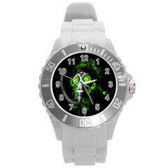 Gas Mask Round Plastic Sport Watch (l) by Valentinaart