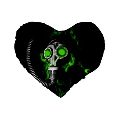 Gas Mask Standard 16  Premium Heart Shape Cushions by Valentinaart