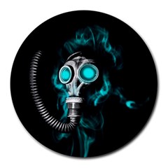 Gas Mask Round Mousepads by Valentinaart