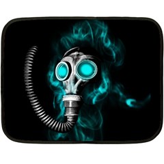 Gas Mask Fleece Blanket (mini) by Valentinaart