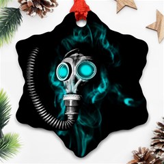 Gas Mask Snowflake Ornament (two Sides) by Valentinaart