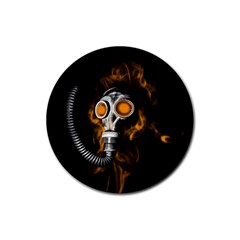 Gas Mask Rubber Coaster (round)  by Valentinaart