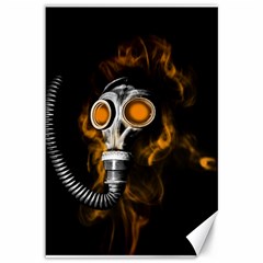 Gas Mask Canvas 12  X 18   by Valentinaart